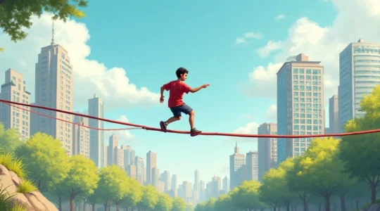 Slackline urbaine